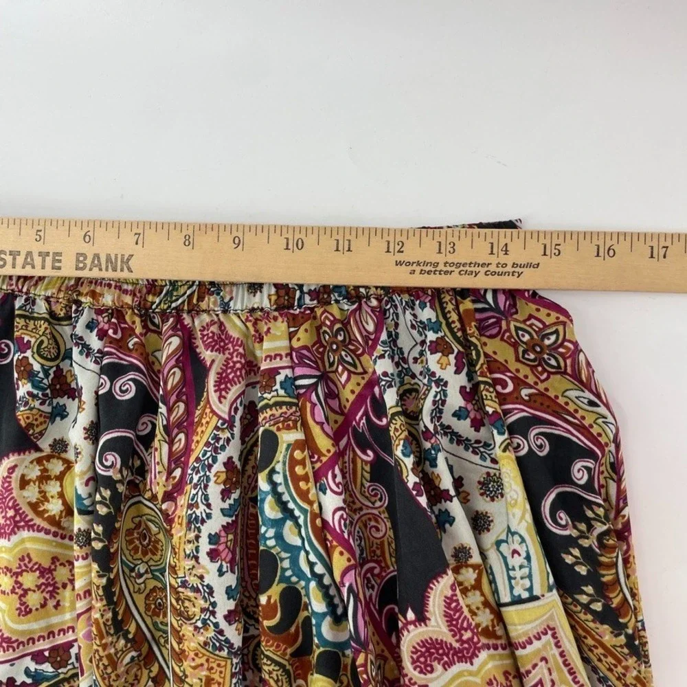 Maxi Skirt M Circle‎ 90s Grunge Whimsigoth Moody Witchy Satin Artsy Paisley 39